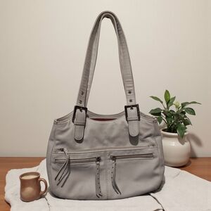Stone & Co. Genuine Leather Shoulder Bag - White